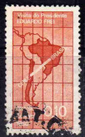 BRAZIL BRASIL BRASILE BRÉSIL 1968 VISIT OF EDUARDO FREI PRESIDENT OF CHILE 10c USED USATO OBLITERE' - Gebruikt