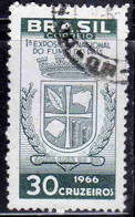 BRAZIL BRASIL BRASILE BRÉSIL 1966 NATIONAL TOBACCO EXPOSITION ARMS OF SANTA CRUZ 30cr USED USATO OBLITERE' - Used Stamps