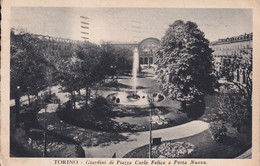 Torino Giardini Di Piazza Carlo Felice E Porta Nuova 1935 - Parchi & Giardini
