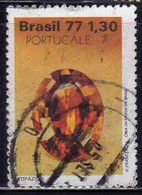 BRAZIL BRASIL BRASILE BRÉSIL 1977 PORTUCALE 77 INTERNATIONAL TOPICAL EXHIBITION PORTO TOPAZ 1.30cr USED USATO OBLITERE' - Gebraucht