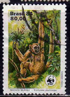 BRAZIL BRASIL BRASILE BRÉSIL 1984 WWF FAUNA MONKEY  80cr USED USATO OBLITERE' - Used Stamps