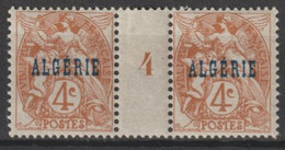 TYPE BLANC - MILLESIME ALGERIE 1924 - YVERT N°5 ** MNH (CHARNIERE SUR LE PONT) - COTE = 17 EUR - Ungebraucht