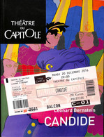 23- 0217 Theatre Du Capitole Programme CANDIDE Bernstein  + Ticket 2016 - Programmi