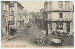 Delcampe - Cpa Saint Girons - La Rue Villefranche ( Attelages ) - Saint Girons