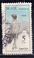 BRAZIL BRASIL BRASILE BRÉSIL 1968 UNICEF SCHOOL BOY WALKING TOWARD THE SUN 5c USED USATO OBLITERE' - Gebruikt