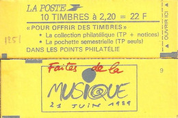 CARNET 2376-C 8 Liberté De Delacroix "FAITES DE LA MUSIQUE" Avec Texte Décalé Et R.E. Fermé Bas Prix A SAISIR - Moderne : 1959-...