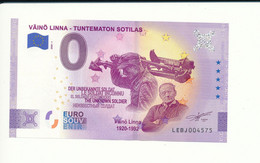 Billet Touristique 0 Euro - VÄINÖ LINNA - TUNTEMATON SOTILAS - LEBJ - 2020-1 - ANNIV - N° 4575 - Autres & Non Classés