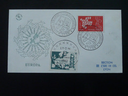 Lettre Avec Vignette Conférence Européenne Lyon Europa 1962 - Lettere