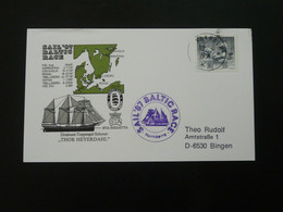 Lettre Cover Voyage Bateau Thor Heyerdahl Ship Boat Sail Baltic Race Suede Sweden 1987 (ex 3) - Covers & Documents