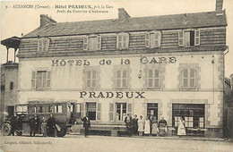 - Creuse.-ref-A514- Auzances - Hôtel Pradeux  Près D Ela Gare - Arrivée Du Courrier D Aubusson - Autobus - - Auzances