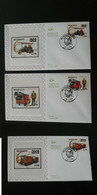 Série De 3 Set Of 3 FDC Camion Voiture De Pompiers Firefighting Truck Monaco 2009 - Sapeurs-Pompiers