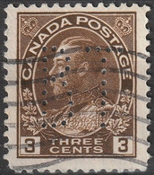 CANADA 110 113 (o) Perfin Perforé Gwelocht Lochungen Georges V 1918 - Plaatfouten En Curiosa