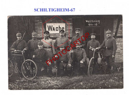 SCHLITIGHEIM-67-WACHE-Soldats-CARTE PHOTO Allemande-GUERRE 14-18-1 WK-France-Militaria-Feldpost- - Schiltigheim