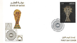 ARGENTINA LIONEL MESSI GOLD TROPHY 2022 FIFA WORLD CUP FOOTBALL SOCCER - First Day Cover FDC Qatar Post & FIFA - 2022 – Qatar