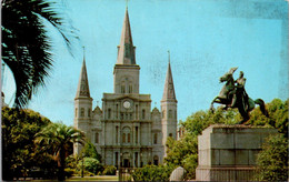 Louisiana New Orleans St Louis Cathedral And Jackson Memorial 1959 - New Orleans