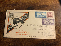 1938 New Zealand Air Mail Cover (C71) - Airmail