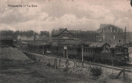 BELGIQUE - Philippeville La Gare - Train En Gare -  - Carte Postale Ancienne - - Philippeville