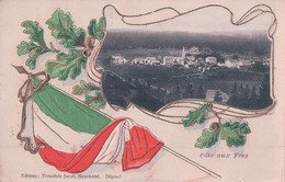 La Côte Aux Fées NE Et Drapeau Neuchâtelois, Litho Gaufrée (98) - La Côte-aux-Fées