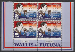 WALLIS ET FUTUNA - 2020 - N°Yv. 928 - De Gaulle - Bloc De 4 Coin Daté - Neuf Luxe ** / MNH / Postfrisch - Nuovi