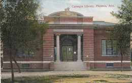 Phoenix Arizona, Carnegie Library Building Architecture, C1910s Vintage Postcard - Libraries