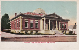 Eureka California, Carnegie Free Library Building Architecture, C1900s Vintage Postcard - Bibliothèques