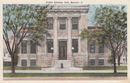 Iola Kansas, Public Library Building Architecture, C1910s/20s Vintage Postcard - Biblioteche