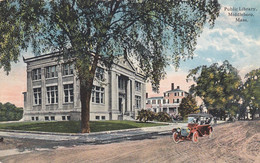 Middleboro Massachusetts, Public Library Building Architecture, C1910s Vintage Postcard - Libraries