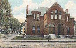 Palmer Massachusetts, Memorial Hall Or Public Library Building Architecture, C1900s/10s Vintage Postcard - Bibliotheken