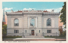 Grand Rapids Michgan, Public Library Building Architecture, C1910s/20s Vintage Postcard - Biblioteche