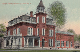 Keene New Hampshire, Thayer Library Building Architecture, C1900s/10s Vintage Postcard - Bibliothèques