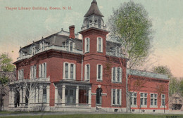 Keene New Hampshire, Thayer Library Building Architecture, C1900s/10s Vintage Postcard - Biblioteche