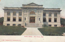 Port Huron Michgan, Public Library Building Architecture, C1900s Vintage Postcard - Bibliotheken