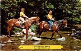 Montana Greetings From Havre With Horseback Riders 1953 - Havre