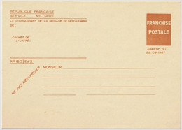 FRANCE - Carte En Franchise Pour Convocation De Gendarmerie - Neuf - TB - Cartas & Documentos