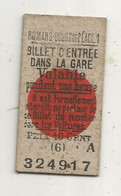 Billet D'entrée Dans La Gare, Valable 1 Heure, CHEMIN DE FER, Gare De ROMANS-BOURG DE PEAGE.1 - Tickets - Entradas