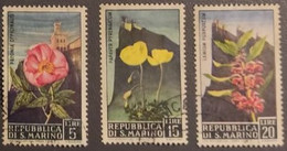 SAN MARINO 1967 FIORI TRE VALORI - Used Stamps
