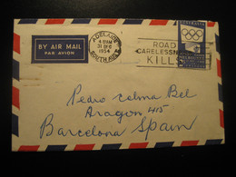 ADELAIDE 1954 Roads Carelessness Kills Cancel Cover AUSTRALIA Health Road Safety Traffic Car Auto - Accidents & Road Safety