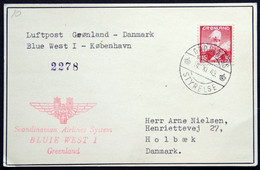 Greenland 1949 SAS Blue West I -København (parti 776) - Covers & Documents