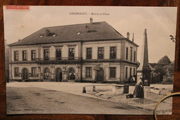 AK 1907 Cpa Gruss Aus Gruß Giromagny Mairie Et Place Deutsches Reich Elsass Lavandière Animée Voyagée Ambulant Belfort à - Other & Unclassified