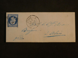 AN18 FRANCE  BELLE LETTRE ARCH. DE BRISSAC 1857 PARIS A ALAIS  + TEXTE+N°14+A. PLAISANT++ - 1853-1860 Napoléon III.