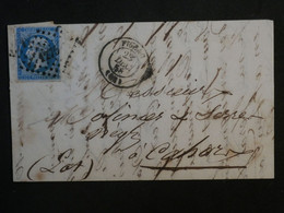 AN18 FRANCE  BELLE LETTRE  1858 FIGEAC A CAHORS + TEXTE+N°14+AFFRANCH . PLAISANT++ - 1853-1860 Napoléon III.