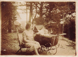 Landau Ancien * Thème Pram Kinderwagen Enfant Bébé Poussette * Photo Ancienne 12x8.8cm - Autres & Non Classés