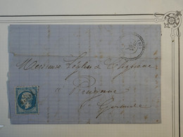 AN18 FRANCE BELLE LETTRE  1866 A FREIGNAC +N°22  +C. PERLé+AFF. INTERESSANT++ - 1862 Napoléon III