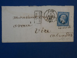 AN18 FRANCE BELLE LETTRE  1858 CAEN A VIRE +N° 14  ++AFF. INTERESSANT++ - 1853-1860 Napoleon III