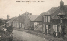 Marcy Sous Marle * Rue D'erlon * Débit De Tabac Tabacs TABAC * Attelage * Villageois - Autres & Non Classés