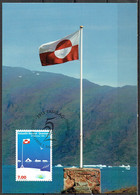 Greenland 2010. 25 Anniv National Flag.  Michel 564 Maxi Card. - Maximumkaarten