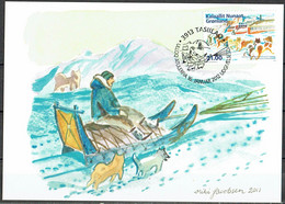 Greenland 2012.   50 Anniv Knud Rasmussen University.  Michel  605 Maxi Card. - Maximum Cards