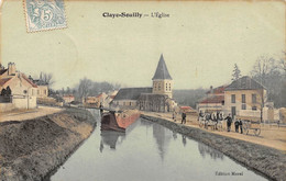 Claye Souilly             77         Le Canal   Chemin De Halage Et L'église     (voir Scan) - Claye Souilly