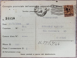 REPUBBLICA SOCIALE ITALIANA 16.6.1944 - SERVIZIO PNEUMATICI - RSI - PRIMI GIOCHI - Emissions Locales/autonomes