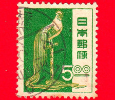 GIAPPONE - Usato - 1951 - Fauna - Gallo Dalla Coda Lunga - 5.00 - Used Stamps